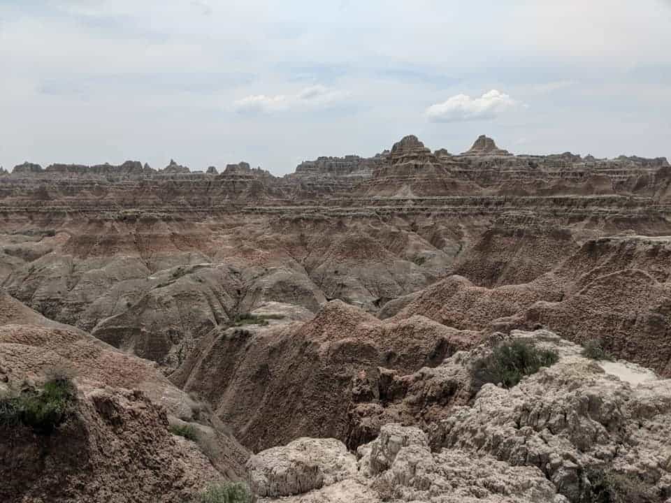 Looking off into the distance from Door trail in the Badlands National Park. The famous rock structures found in the Black Hills are as far as they eye can see.