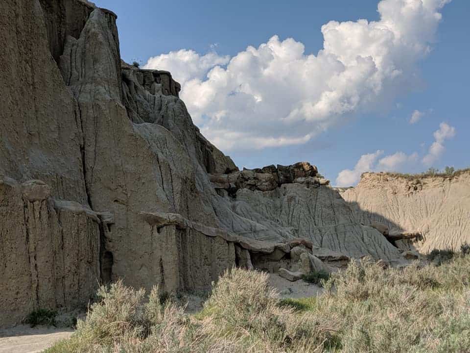 Steep Mountain Wall in the North Unit of Theodore Roosevelt National Park