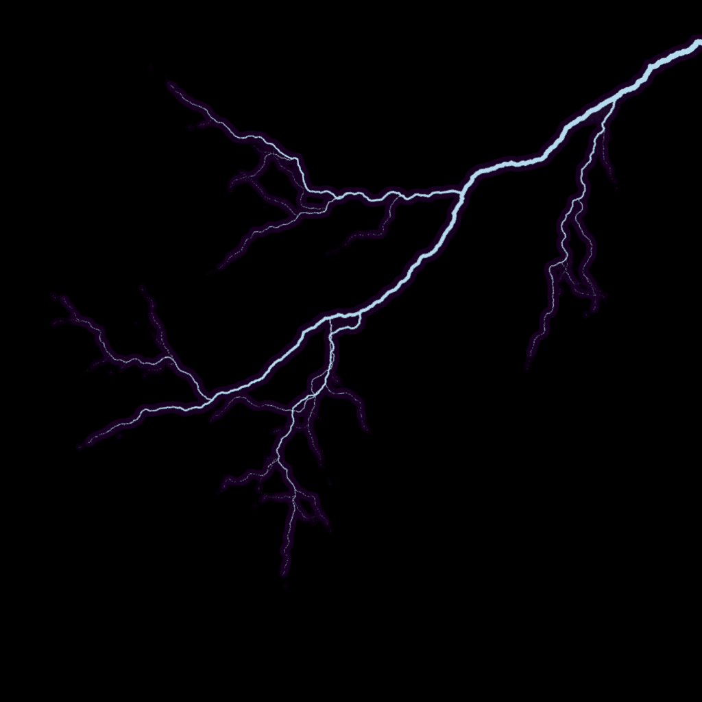 A lightening bolt across the sky with a black background.