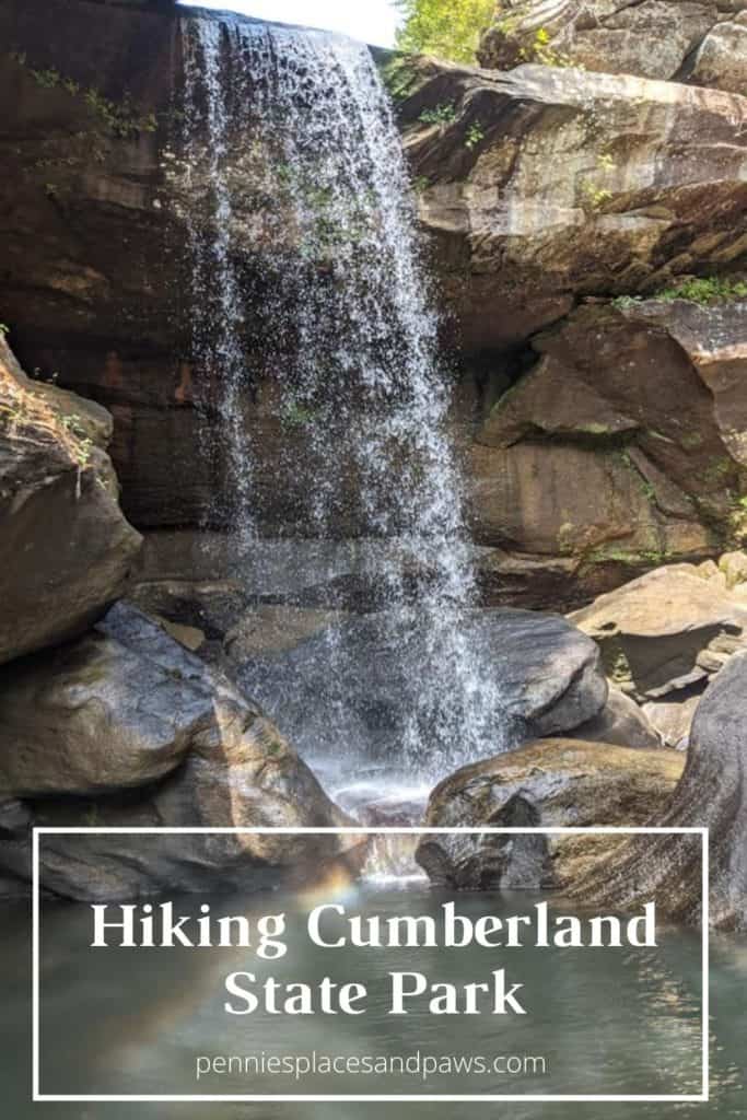 Pre-made pin for use on Pinterest about Hiking  Cumberland State Park