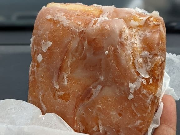 Square shaped apple fritter