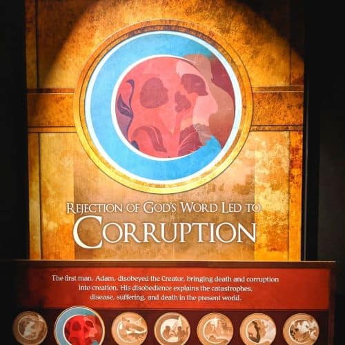 Corruption Sign at the start of the Corruption section of exhibits