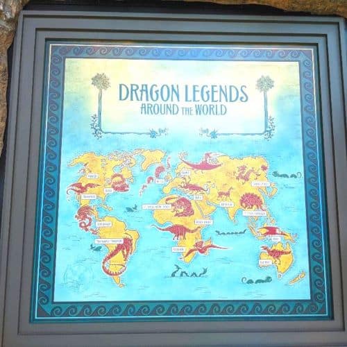 Map of the world showing where dragon legends originated from