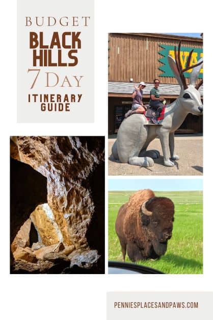 Pre-made pin for use on Pinterest for "Black Hills Itinerary" post