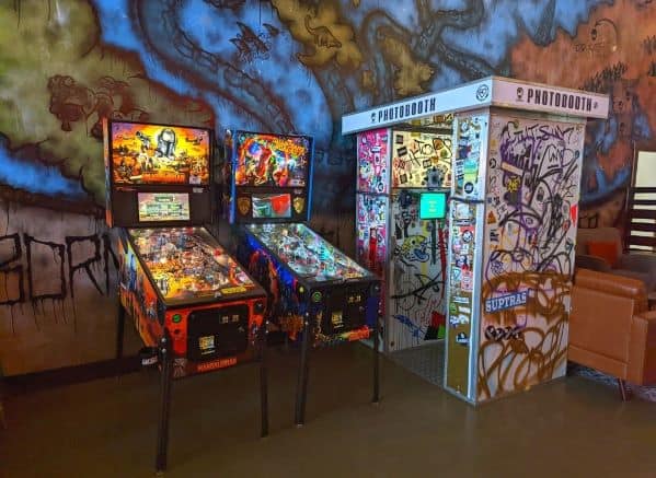 2 pinball machines and a photobooth in the Brewdog merch store. 