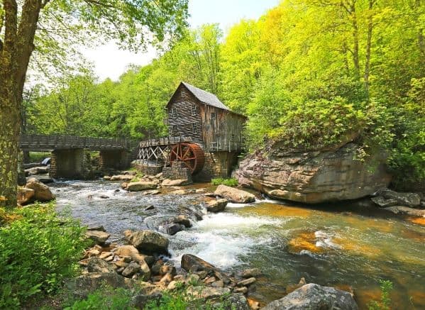 Glade Creek Grist Mill from across the creek