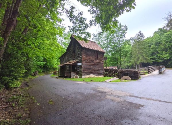 Mill at Babcock State Park view from road