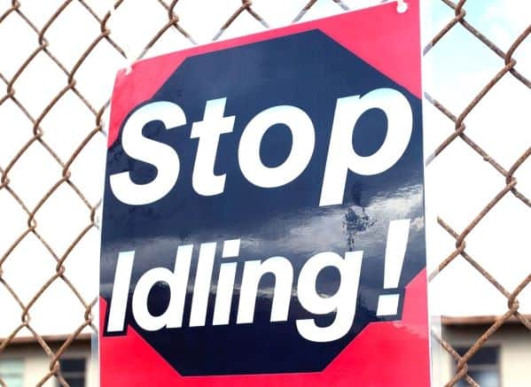 Stop Idling sign