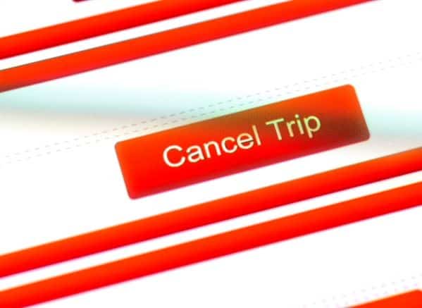 Cancel Trip button in red