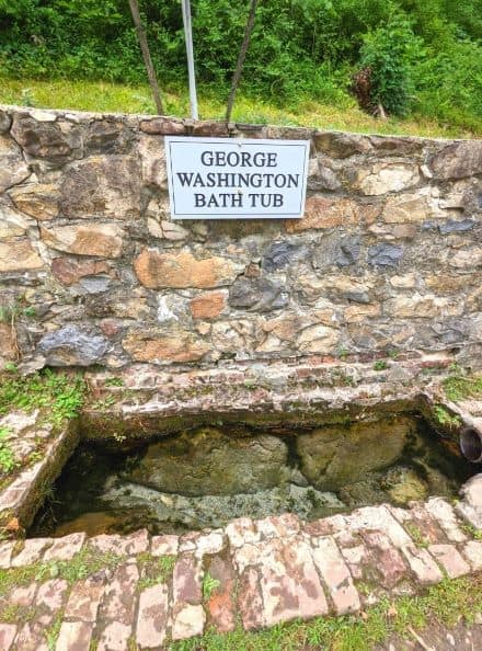 George Washington's Bathtub; a natural stone tub outdoors