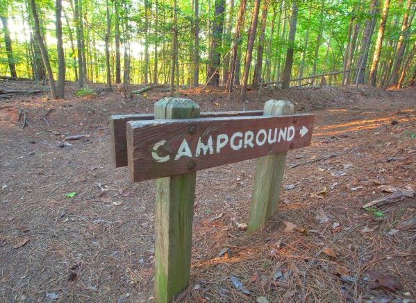 Wooden Campground Sign