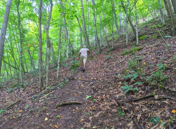 Steep trail in Bluestone State Park