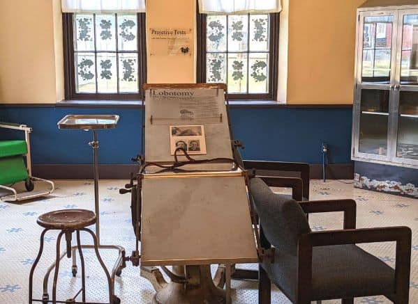 Lobotomy Table Display in the Lunatic Asylum Museum