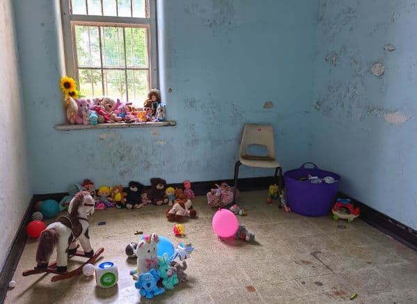 Haunted Old Patient Room full of children toys in the Asylum
