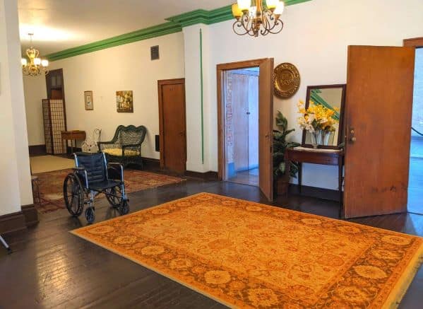 Room set up like in the past inside Trans Allegheny Lunatic Asylum