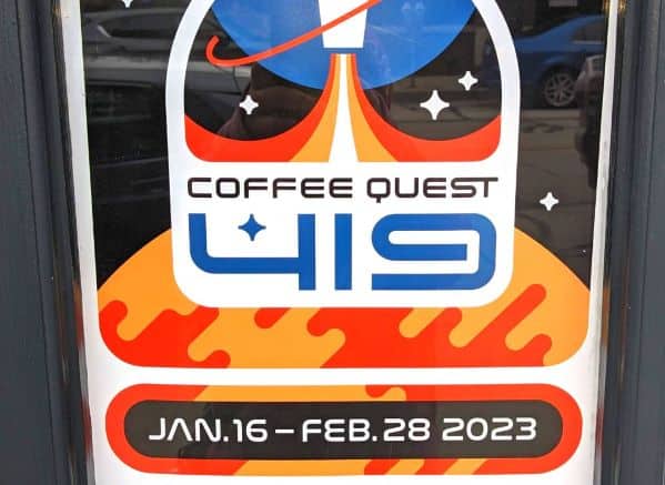 Coffe Quest 419 Sign