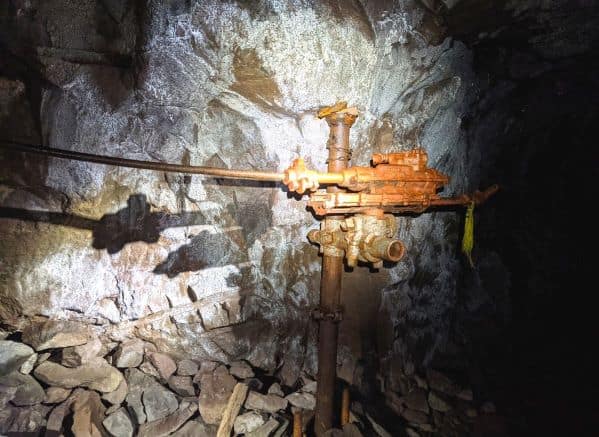 Copper drill in a mine