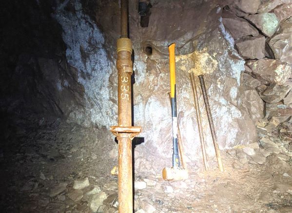 Copper mining tools in a copper mine