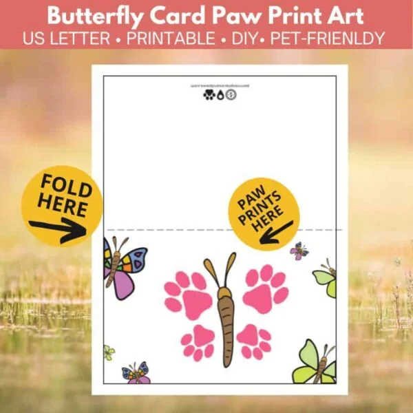 Butterfly Card Paw Print Art