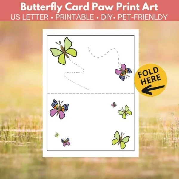 Butterfly Card Paw Print Art - Image 3