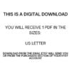 This is a digital download. You will receive 1 PDF file in size US Letter