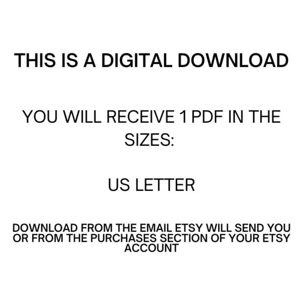 This is a digital download. You will receive 1 PDF file in size US Letter