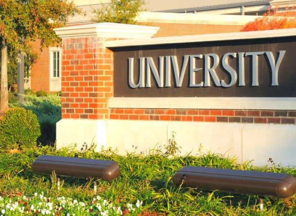 "University" sign