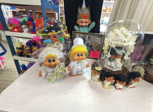 Wedding themed troll dolls