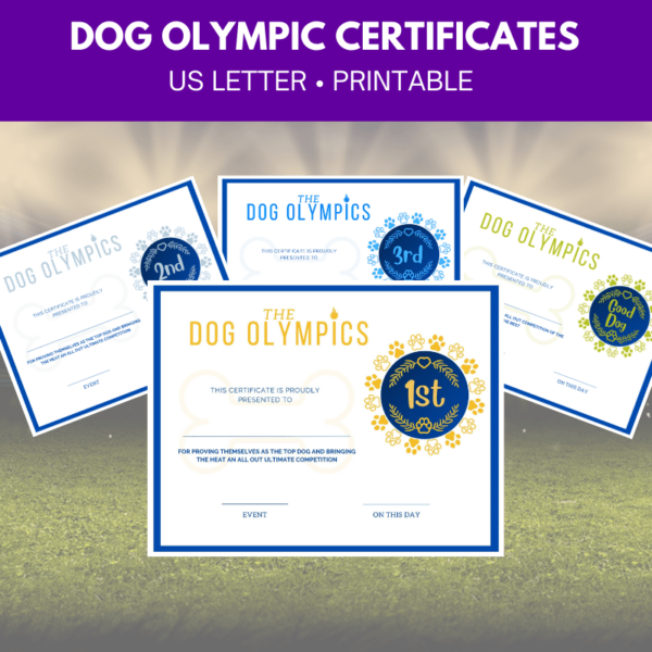 Dog Olympic Award Certificate