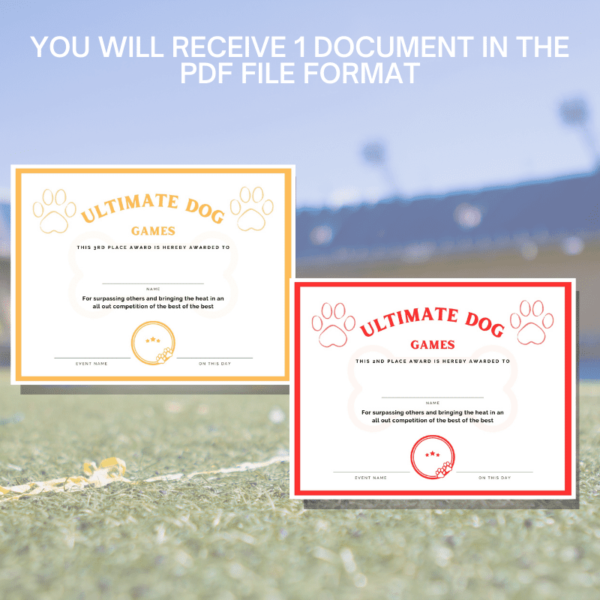 Ultimate dog games certificate- 1 PDF