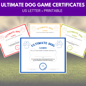Ultimate dog games certificate