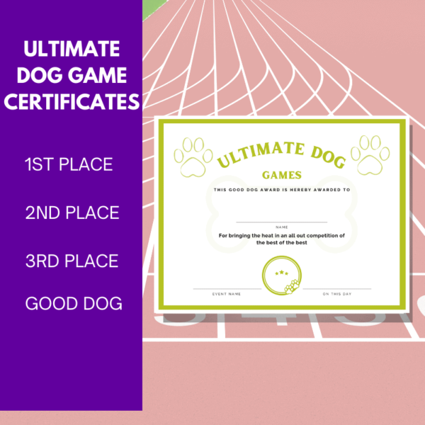 Ultimate dog games certificate- types of certificates