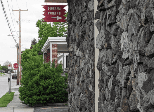 Gettysburg Diorama Parking lot sign
