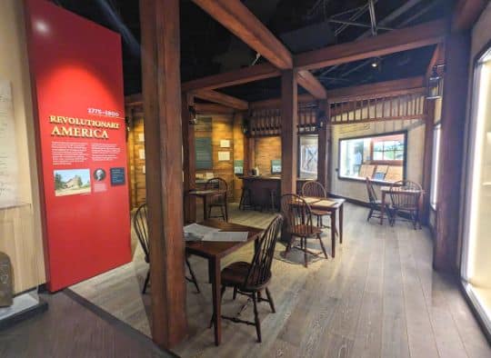 Tavern in the Revolutionary America gallery at Beyond the Battle Museum