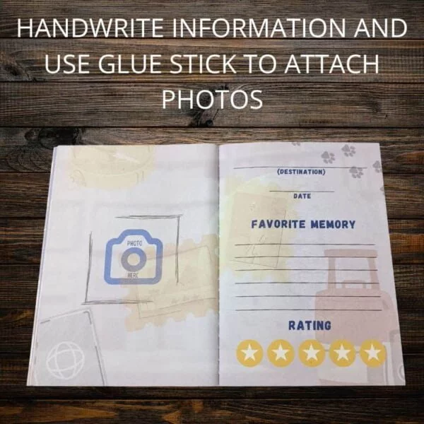 Pup Passport Shop listing Photos Handwrite info and attach photo with glue stick