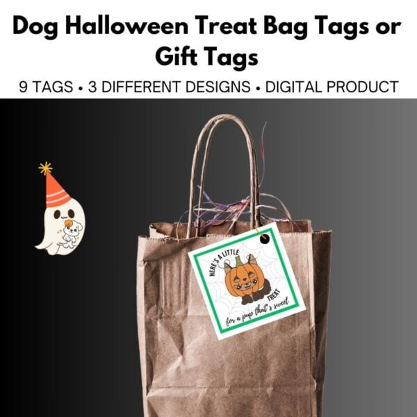 Dog Halloween Treat Bag Tags or Gift Tags