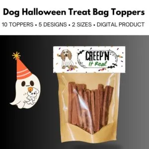 Costumed Dog Halloween Treat Bag Toppers