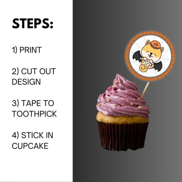 Steps: Print, Cut Out Design, Tape to Toothpick, and decorate!