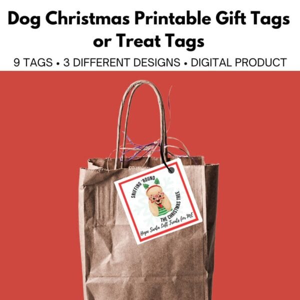 Dog Christmas Printable Gift Tags or Treat Tags