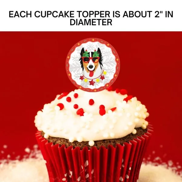 Dog Christmas Party Printable Cupcake Toppers - Image 3