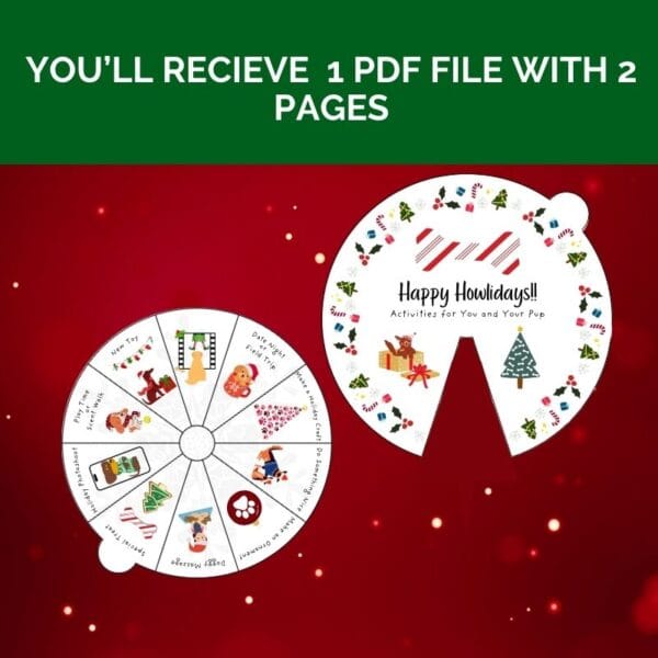 Printable Dog Activity Advent Calendar Spinner Wheel - Image 2