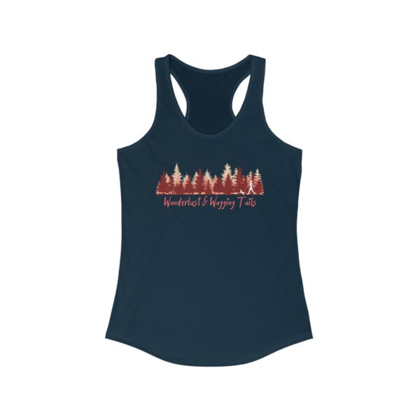 "Wanderlust & Wagging Tails" Women’s Ideal Racerback Tank - Stylish Gym Top for Adventurers