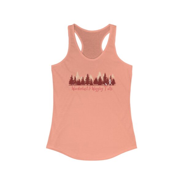 "Wanderlust & Wagging Tails" Women’s Ideal Racerback Tank - Stylish Gym Top for Adventurers - Image 8