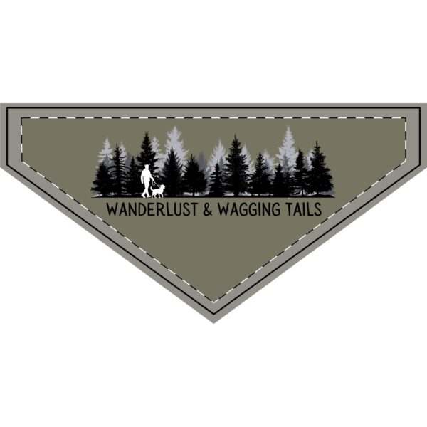 Heather Military Green Wanderlust & Wagging Tails Clip-On Pet Bandana - Adventure Accessories for Dog Lovers - Image 4