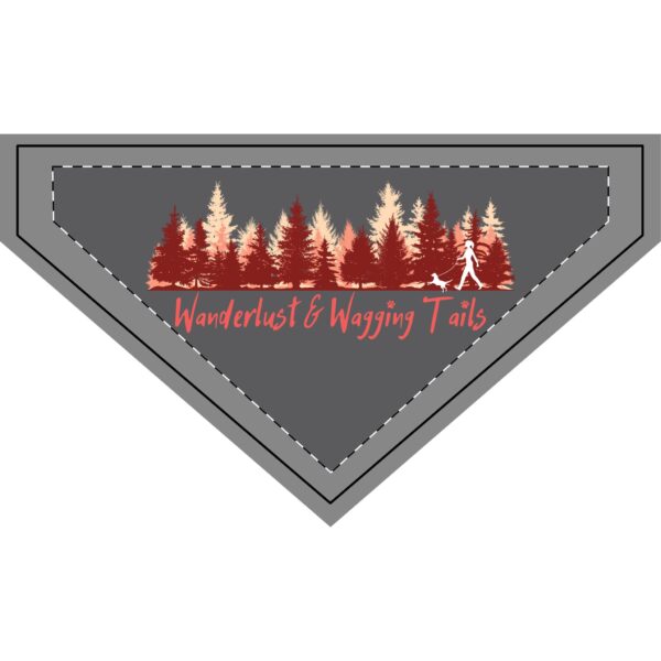 Dark Gray Wanderlust & Wagging Tails Clip-On Dog Bandana - Adventure Accessories for Dog Lovers - Image 3