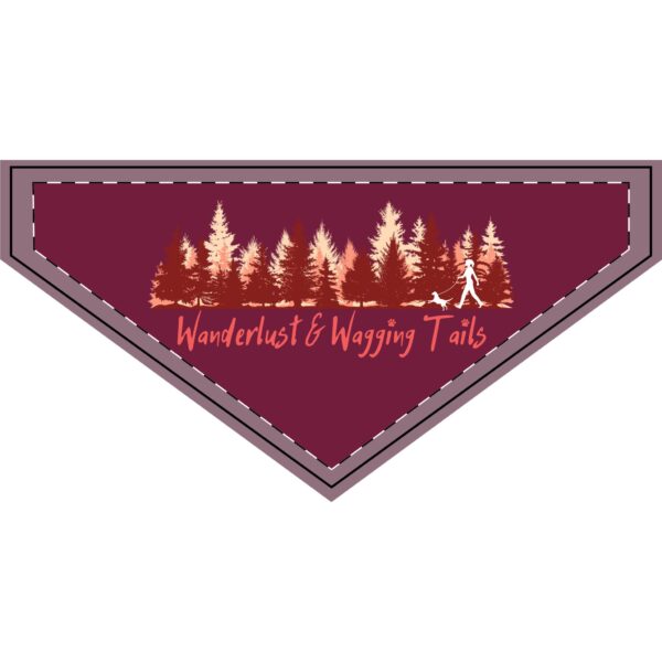 Cardinal Red Wanderlust & Wagging Tails Clip-On Dog Bandana - Adventure Accessories for Dog Lovers - Image 4