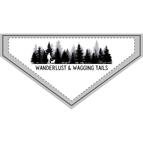 White Wanderlust & Wagging Tails Clip-On Pet Bandana - Adventure Accessories for Dog Lovers