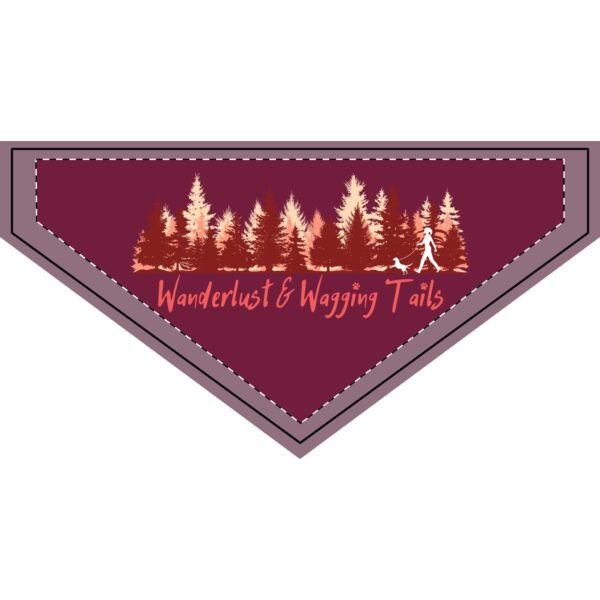 Cardinal Red Wanderlust & Wagging Tails Clip-On Dog Bandana - Adventure Accessories for Dog Lovers