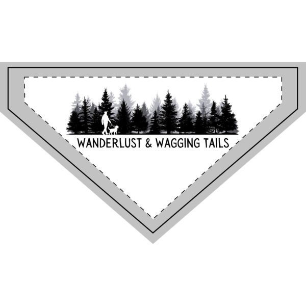 White Wanderlust & Wagging Tails Clip-On Pet Bandana - Adventure Accessories for Dog Lovers - Image 3