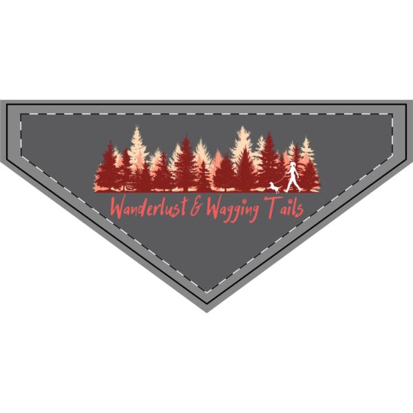 Dark Gray Wanderlust & Wagging Tails Clip-On Dog Bandana - Adventure Accessories for Dog Lovers - Image 4